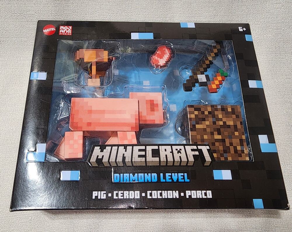 Minecraft diamond level Pig, Cerdo, Cochon, Porco